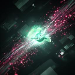 Animated scene frame showing smooth motion graphics with particle effects